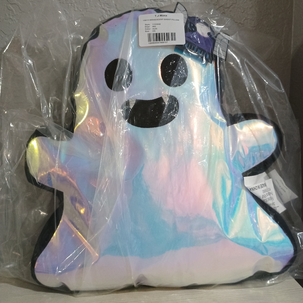 Holographic Ghost Pillow 16×15"